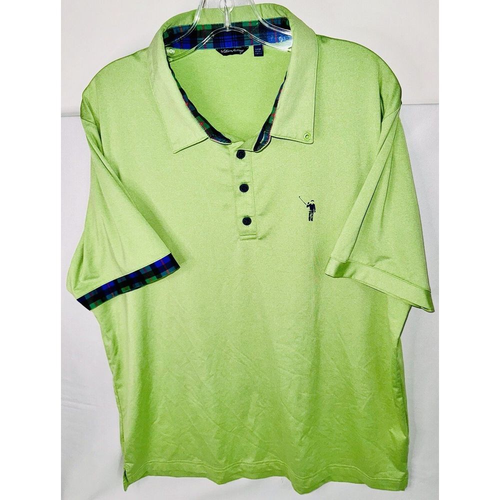 William Murray Polo Shirt Mens LG Green Casual Golf Short Sleeve Performance - Picture 2 of 4